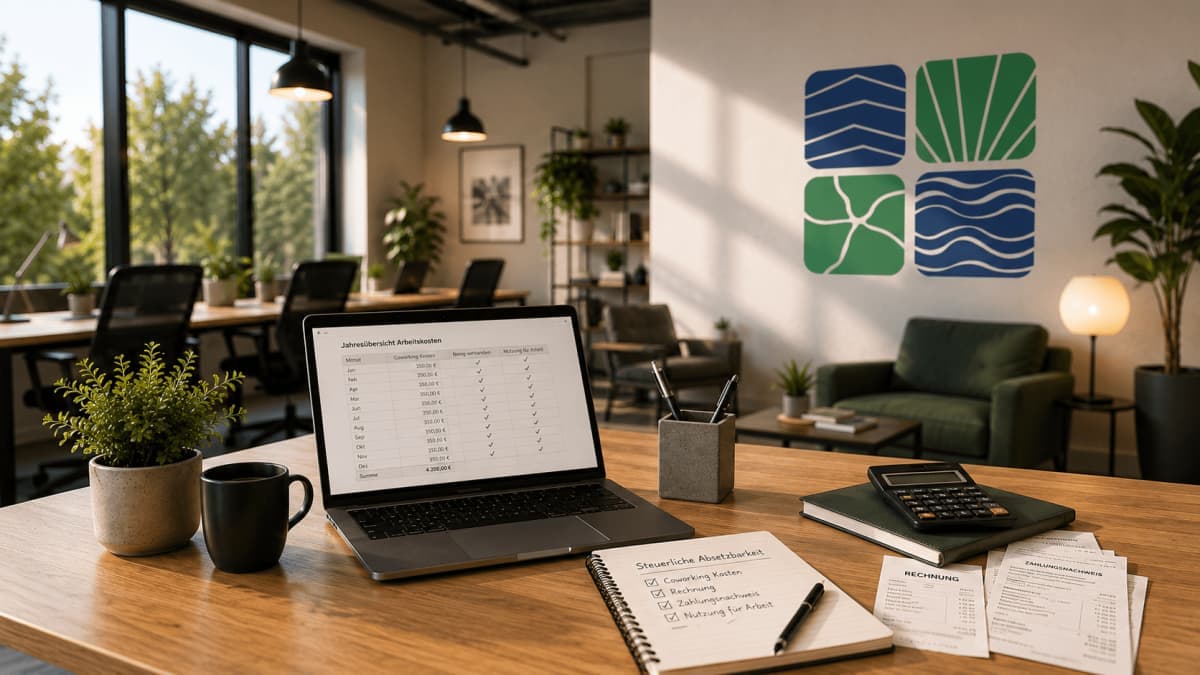 A tidy desk at the Innergarden coworking space in Schutterwald