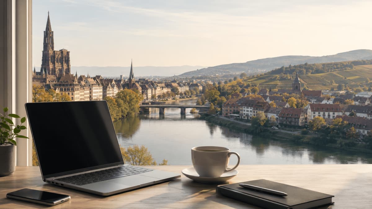 Ruhiger Arbeitsplatz für Grenzgänger im Innergarden Coworking bei Offenburg