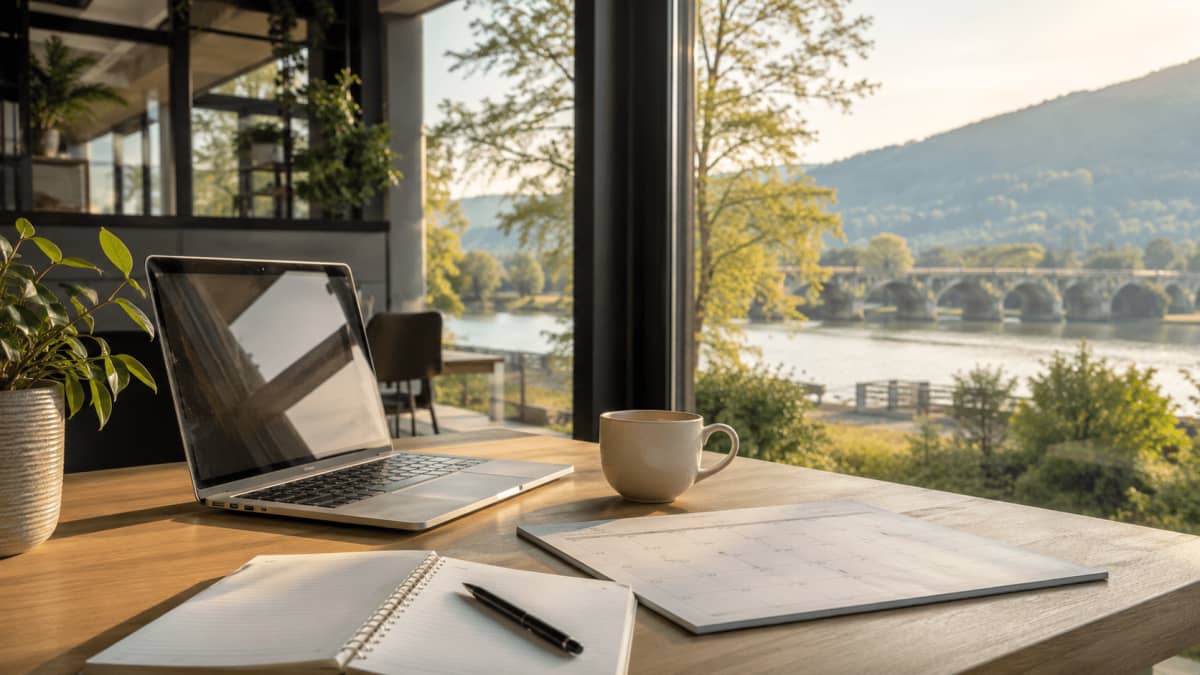 Ruhiger Homeoffice-Arbeitsplatz für Grenzgänger bei Offenburg